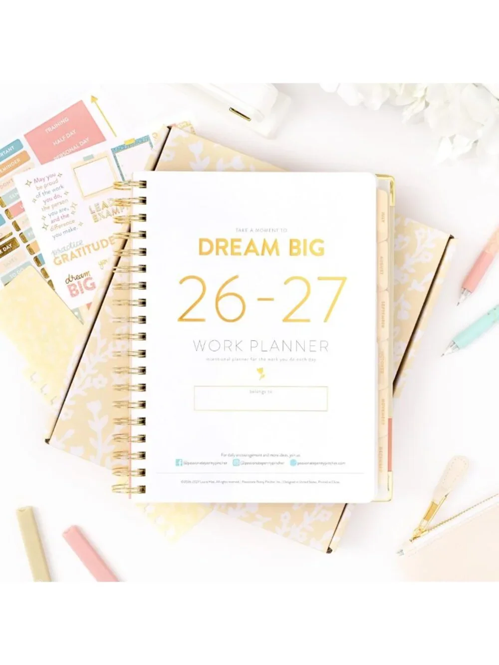 2026-2027 Work Planner | 12-Month Weekly Calendar | Budget & Goal Tracker